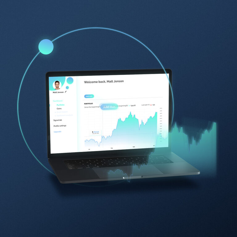 Showcase UI di piattaforma web per dashboard finanziaria, con focus su visualizzazione dati, monitoraggio del portafoglio e analisi delle performance.