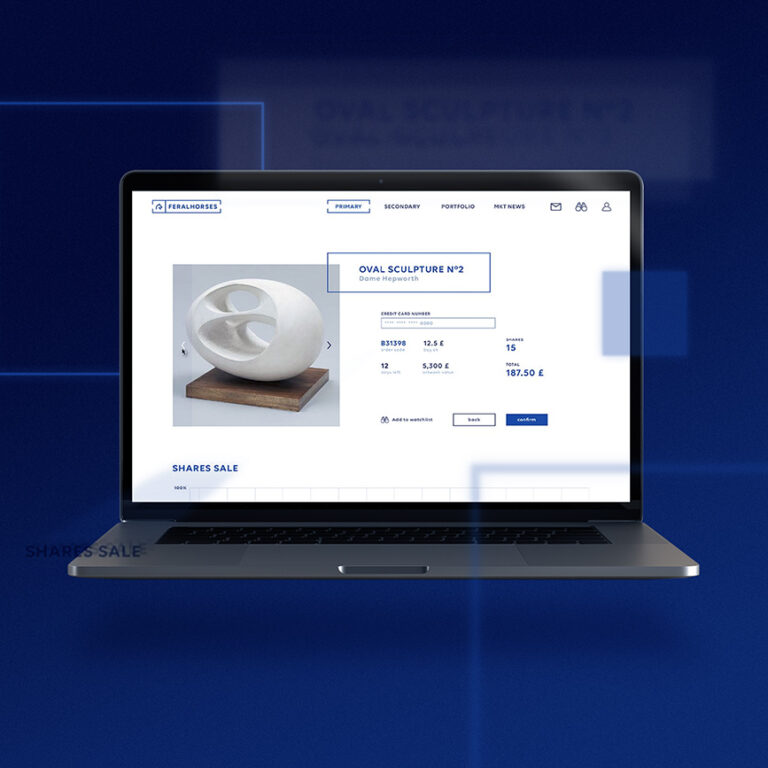 Showcase di piattaforma web per trading digitale e marketplace di asset, con focus su transazioni sicure, dettagli prodotto e vendita di quote.